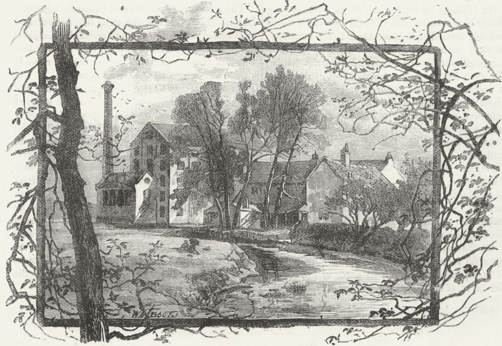 CROYDON. Waddon Mill 1888 old antique vintage print picture